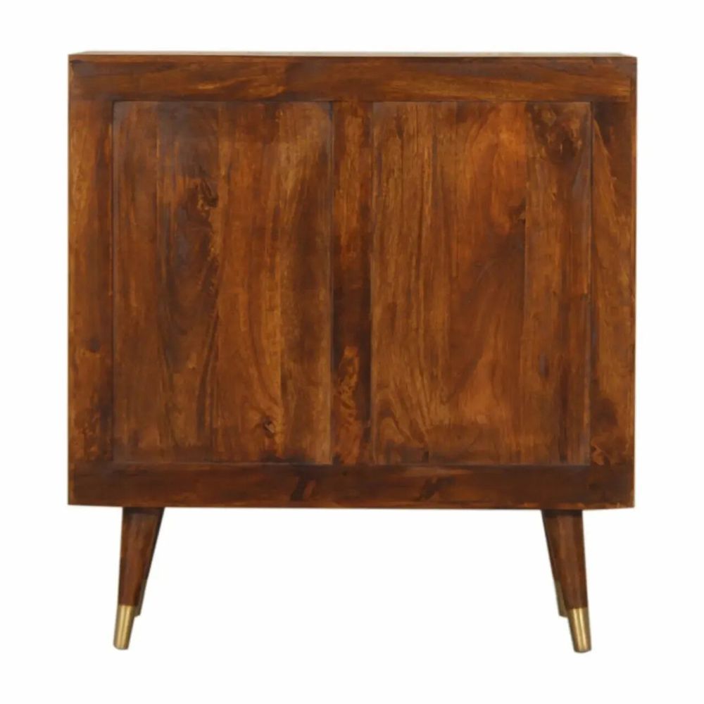 Buffets - Artisan Furniture en bois massif Manille Doré Armoire, Brass-Plated Portes, Doré and Dark Marron - ARTISAN FURNITURE