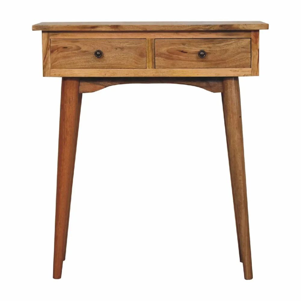Consoles - Artisan Furniture en bois massif Mini Chêne clair Hallway Console, 2 Tiroirs, Marron - ARTISAN FURNITURE