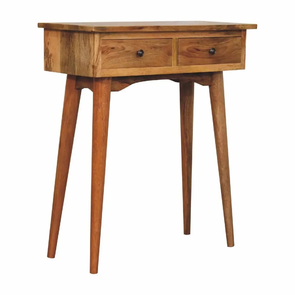 Consoles - Artisan Furniture en bois massif Mini Chêne clair Hallway Console, 2 Tiroirs, Marron - ARTISAN FURNITURE