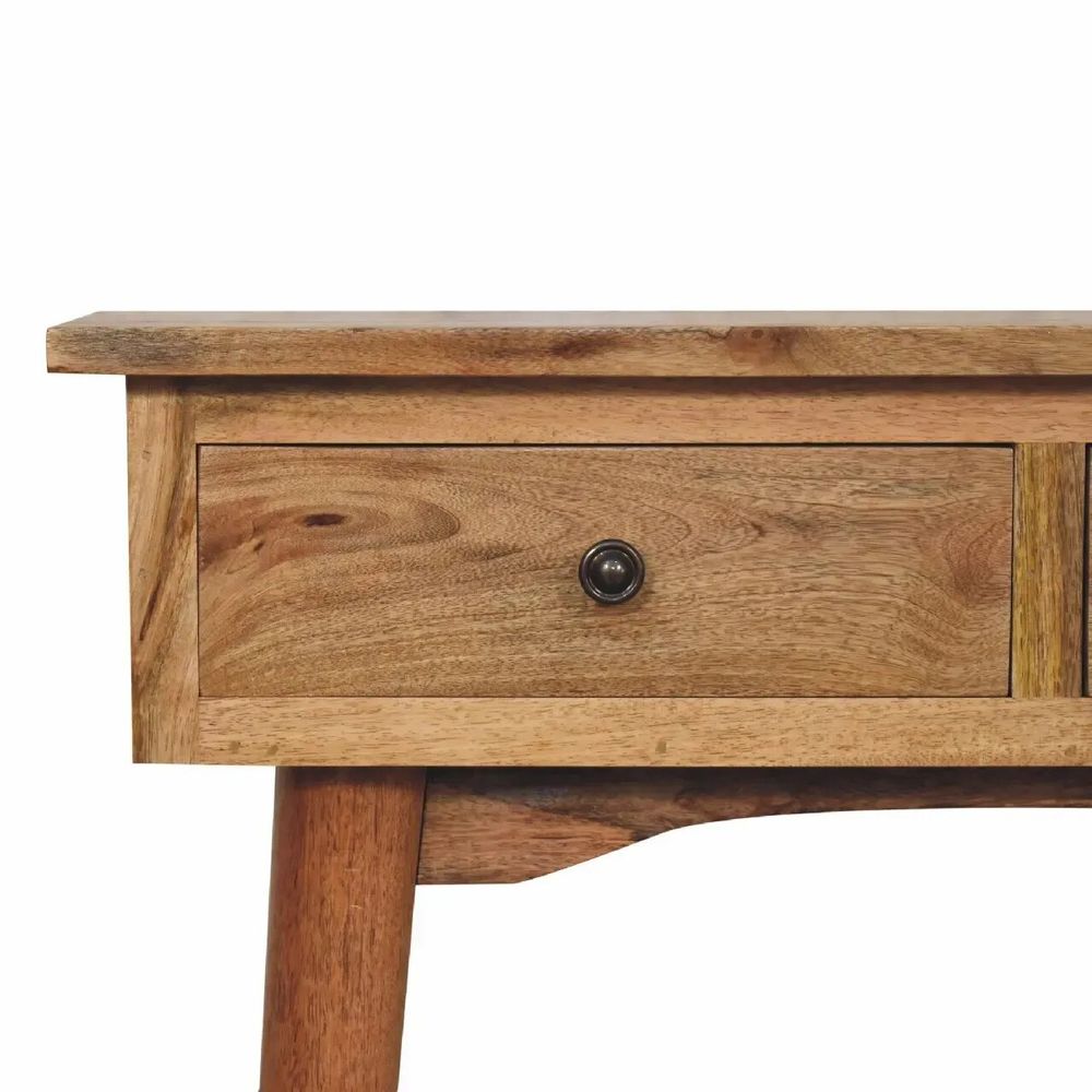Consoles - Artisan Furniture en bois massif Mini Chêne clair Hallway Console, 2 Tiroirs, Marron - ARTISAN FURNITURE