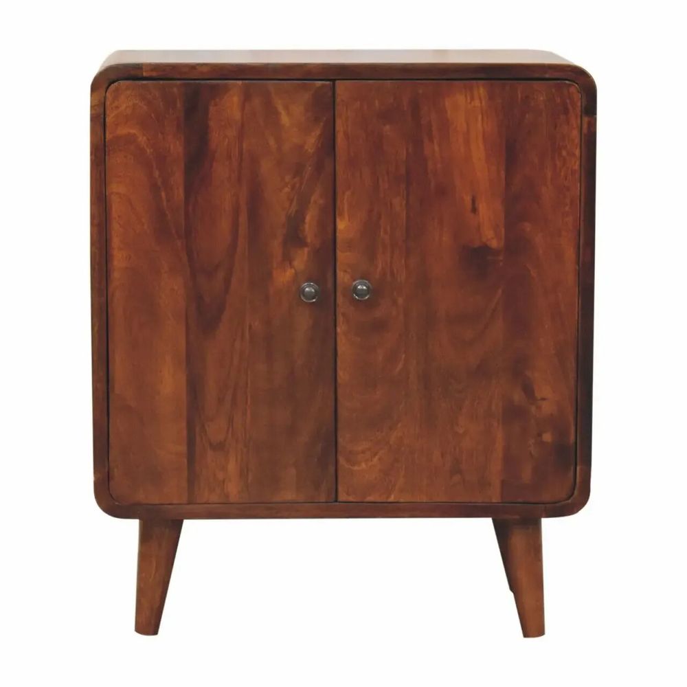 Buffets - Artisan Furniture en bois massif Mini Classic Commodenut Armoire, 2 Portes, 2 Étagères, Marron Foncé - ARTISAN FURNITURE