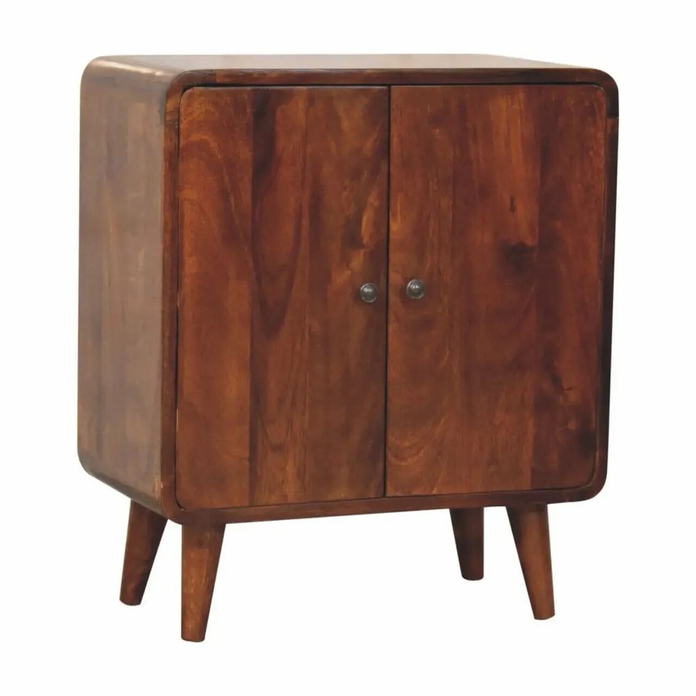 Buffets - Artisan Furniture en bois massif Mini Classic Commodenut Armoire, 2 Portes, 2 Étagères, Marron Foncé - ARTISAN FURNITURE
