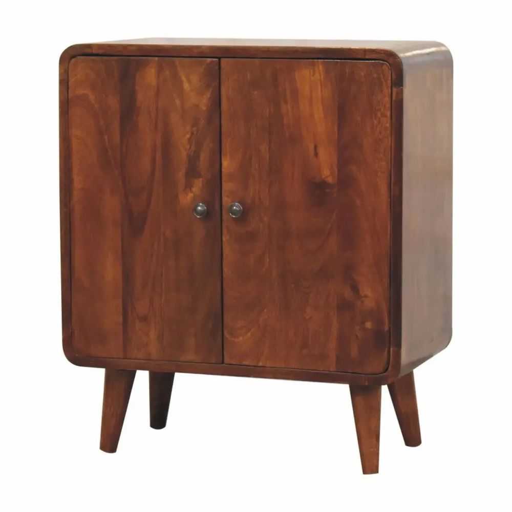 Buffets - Artisan Furniture en bois massif Mini Classic Commodenut Armoire, 2 Portes, 2 Étagères, Marron Foncé - ARTISAN FURNITURE