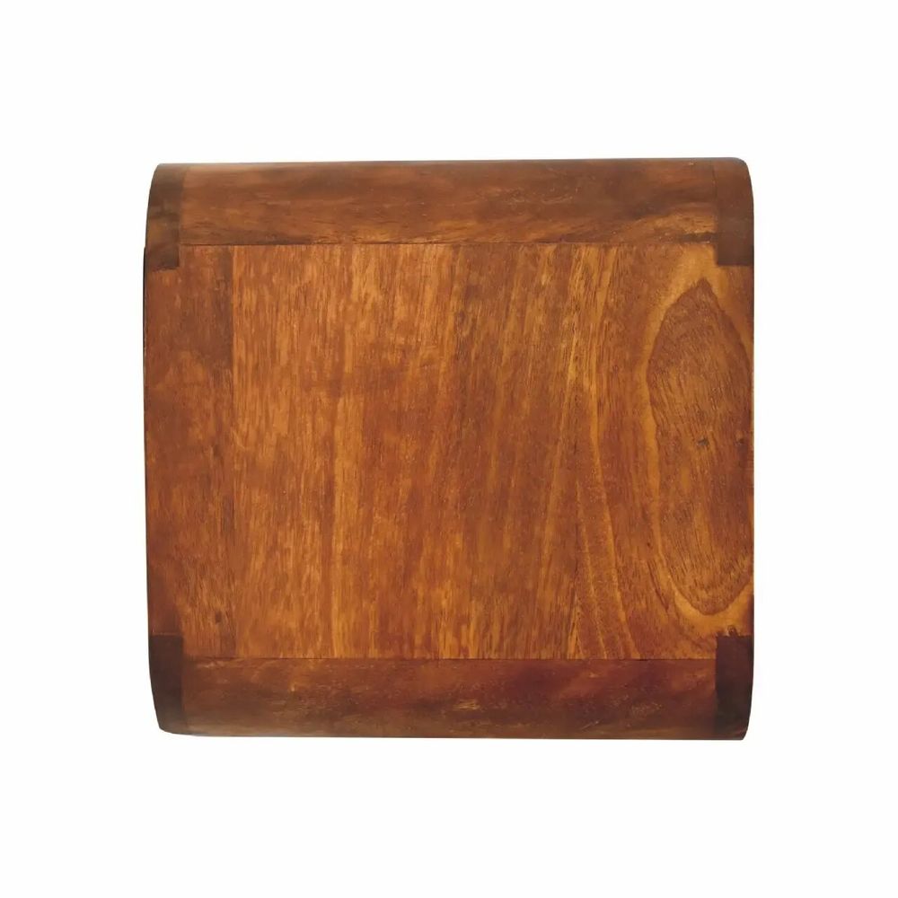 Tables de nuit - Artisan Furniture en bois massif Mini Courbe Suspendu Table de chevet, 1 Tiroir et Niche ouverte, Marron Foncé - ARTISAN FURNITURE