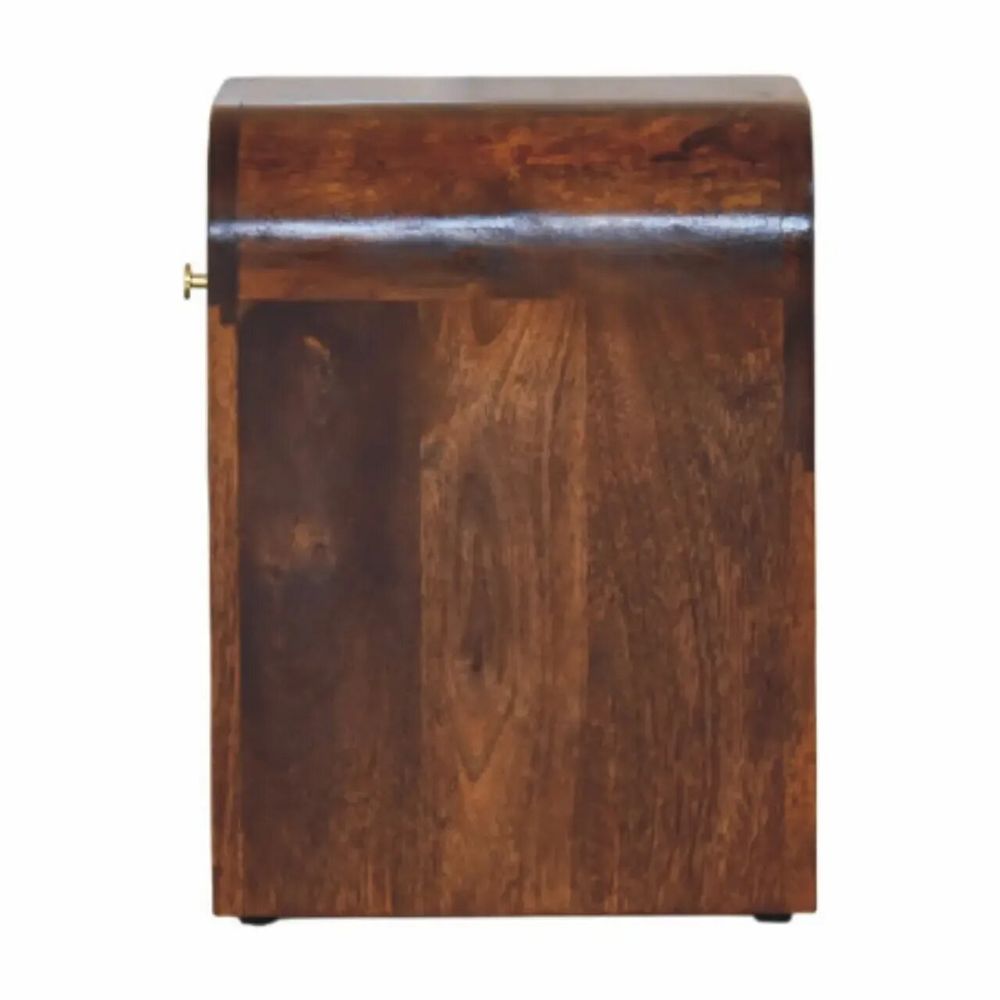 Tables de nuit - Artisan Furniture en bois massif Mini Darcy Commodenut Table de chevet avec Courbé Edges, 1 Tiroir, Marron Foncé - ARTISAN FURNITURE