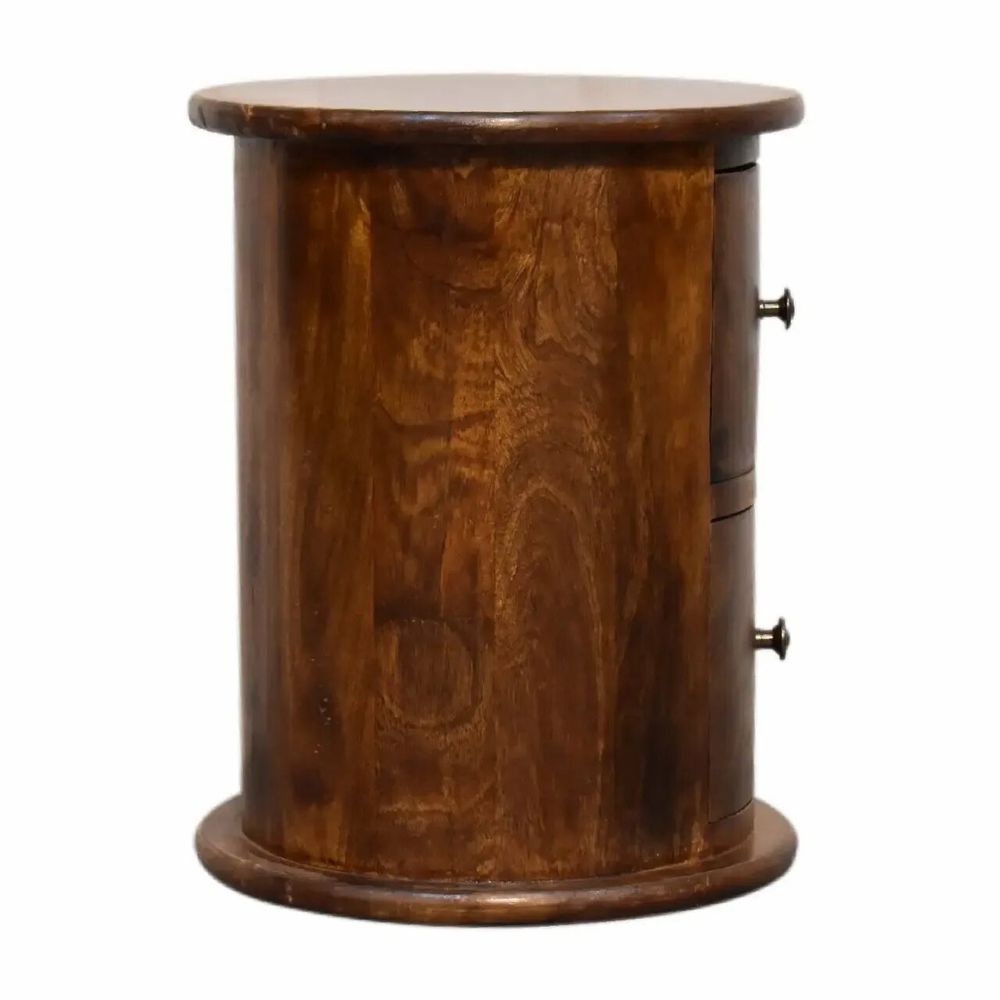 Chiffonniers - Artisan Furniture en bois massif Mini Drum Commode, 2 Tiroirs, Commodenut, Marron - ARTISAN FURNITURE