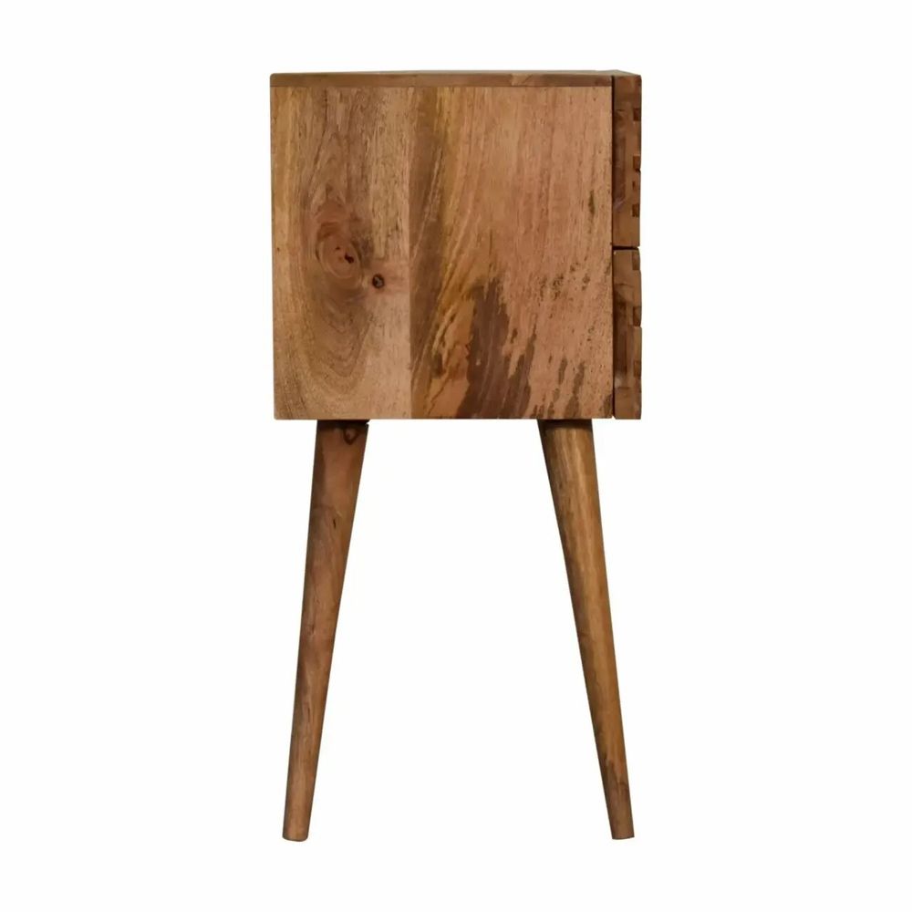 Night tables - Artisan Furniture Solid Wood Mini Lillie Nightstand, 2 Drawers, Brown - ARTISAN FURNITURE