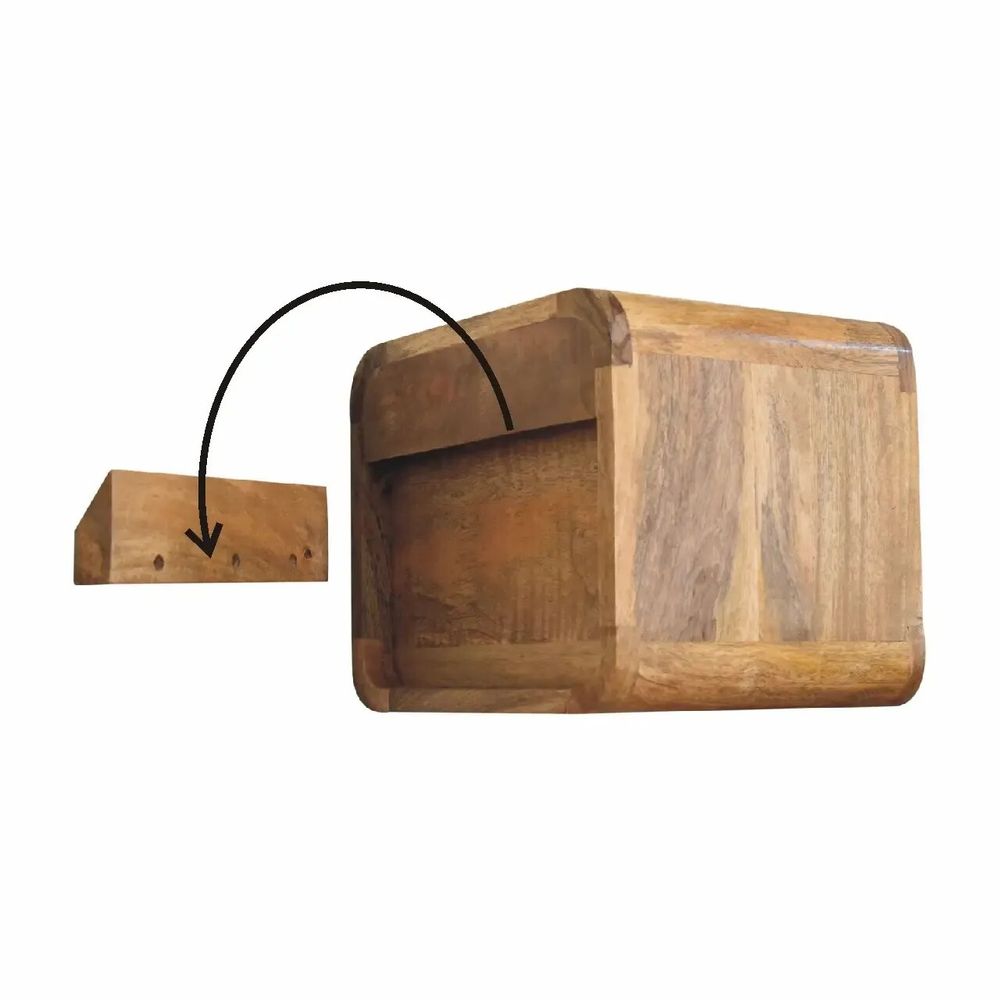 Tables de nuit - Artisan Furniture en bois massif Mini Suspendu Ouvert Table de chevet, 1 Tiroir et 1 Niche ouverte, Chêne clair, Marron - ARTISAN FURNITURE