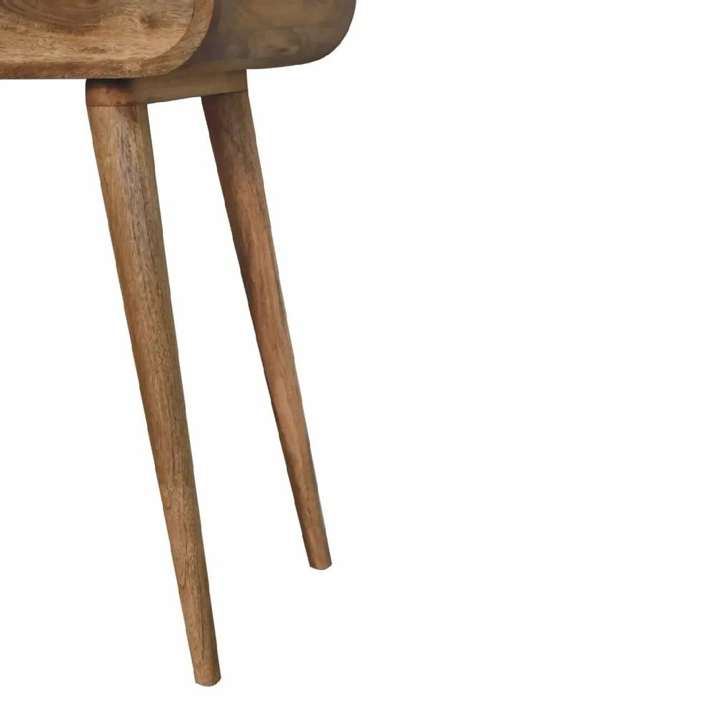 Autres tables  - Artisan Furniture en bois massif Mini Rond Dressing Table, 1 Tiroir avec Rangement Compartments, Pieds nordiques, Chêne clair, Marron - ARTISAN FURNITURE