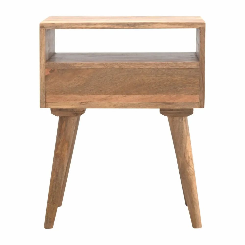 Tables de nuit - Artisan Furniture en bois massif Modern Table de chevet, 1 Tiroir et Niche ouverte, Beige - ARTISAN FURNITURE