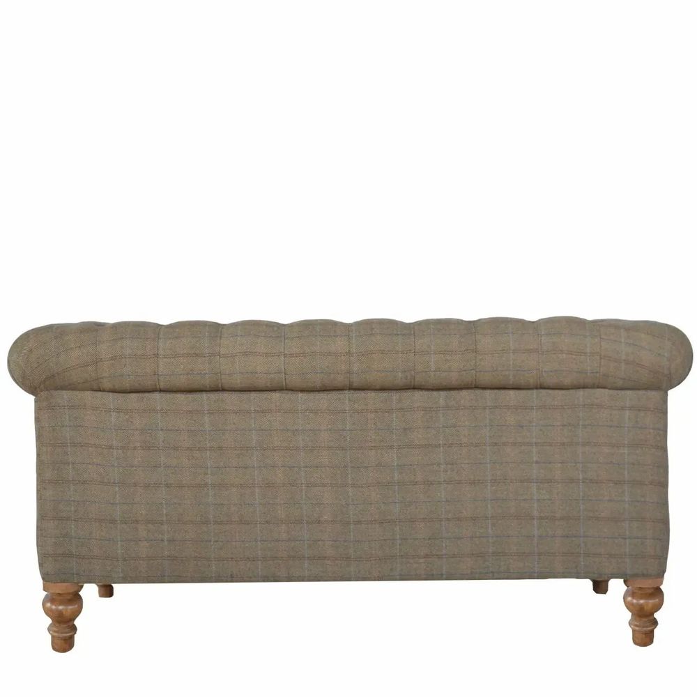 Canapés - Artisan Furniture en bois massif Multi Tweed 2 Seat Commodeerfield, Rembourré, Gris et Marron - ARTISAN FURNITURE