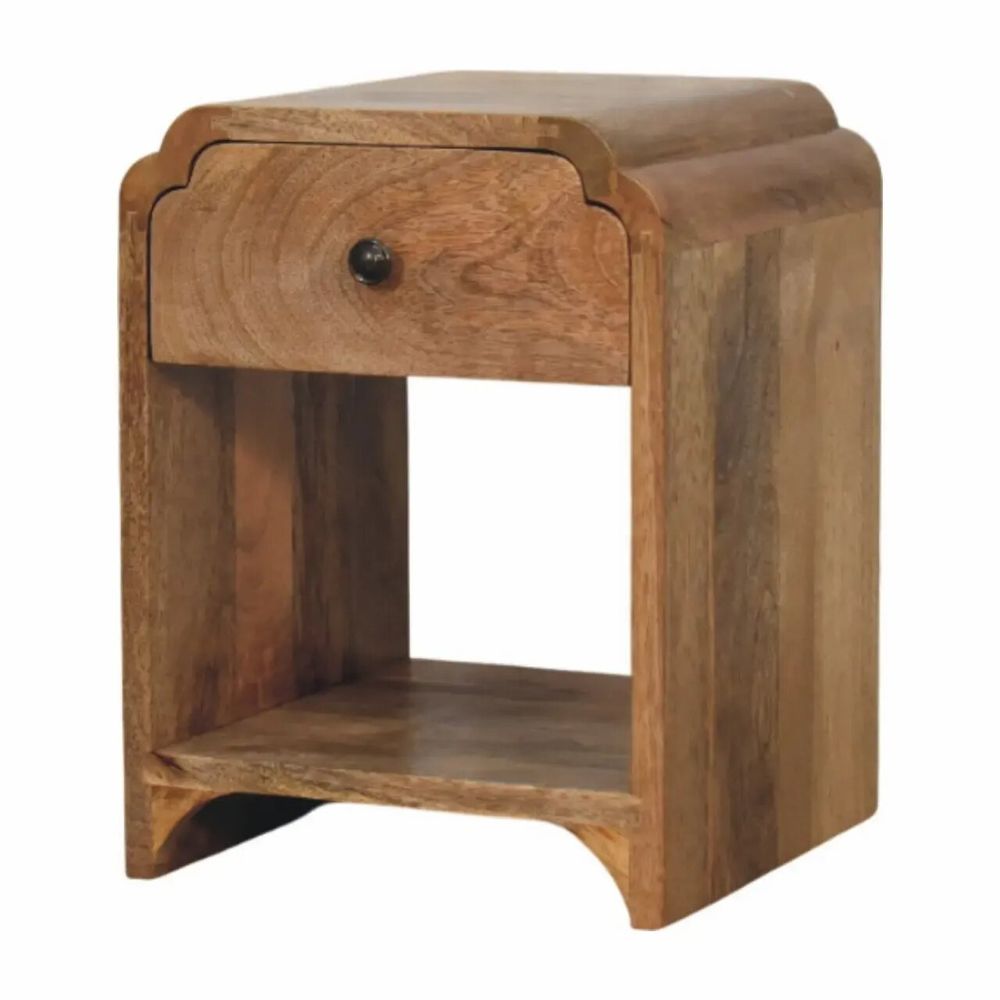 Night tables - Artisan Furniture Solid Wood Newton Mini Oak-ish Nightstand with a drawer and open shelf, Brown - ARTISAN FURNITURE