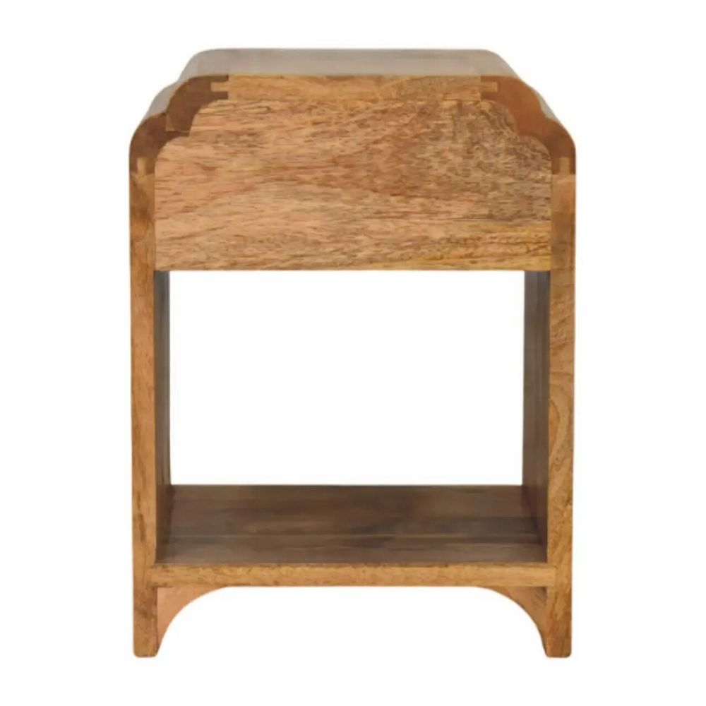 Night tables - Artisan Furniture Solid Wood Newton Mini Oak-ish Nightstand with a drawer and open shelf, Brown - ARTISAN FURNITURE
