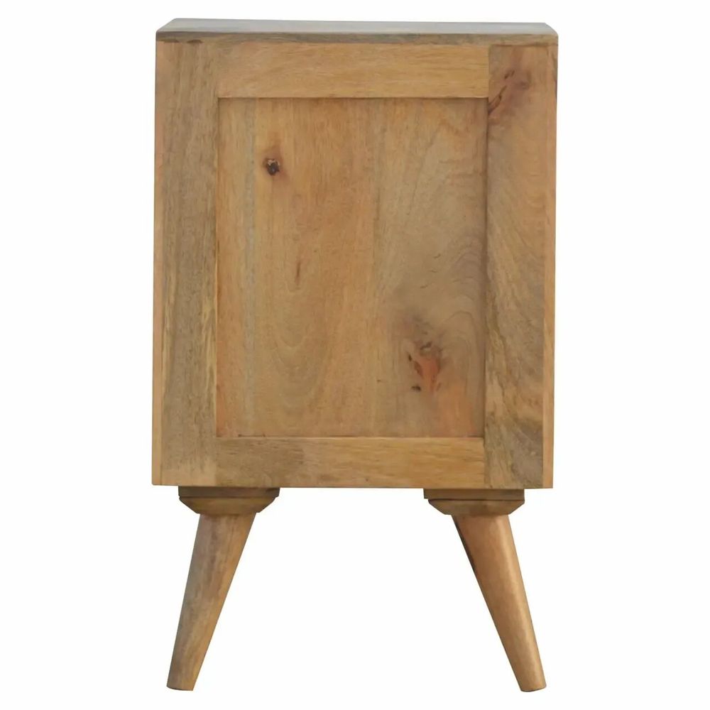 Night tables - Artisan Furniture Solid Wood Wall Mounted Rounded Nightstand, 4 Drawers, Light Brown - ARTISAN FURNITURE
