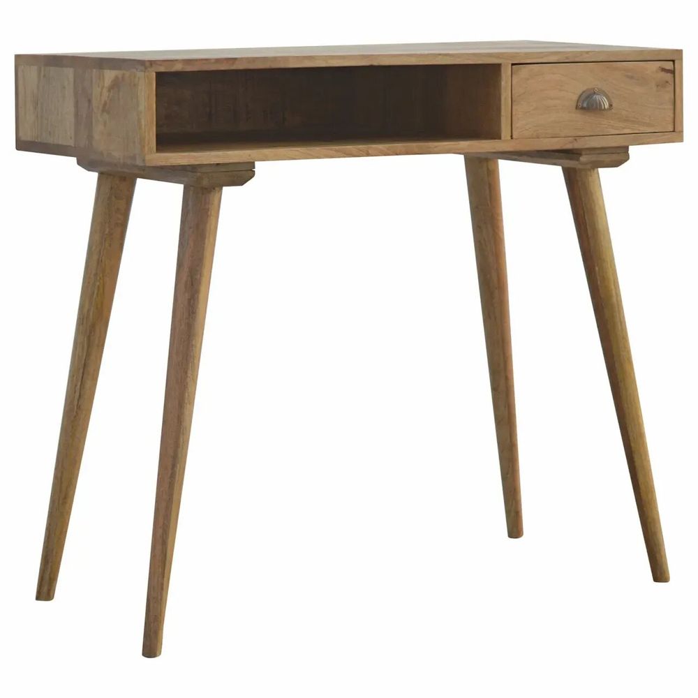 Bureaux - Artisan Furniture en bois massif Nordique Bureau, 1 Tiroir et Niche ouverte, Beige - ARTISAN FURNITURE