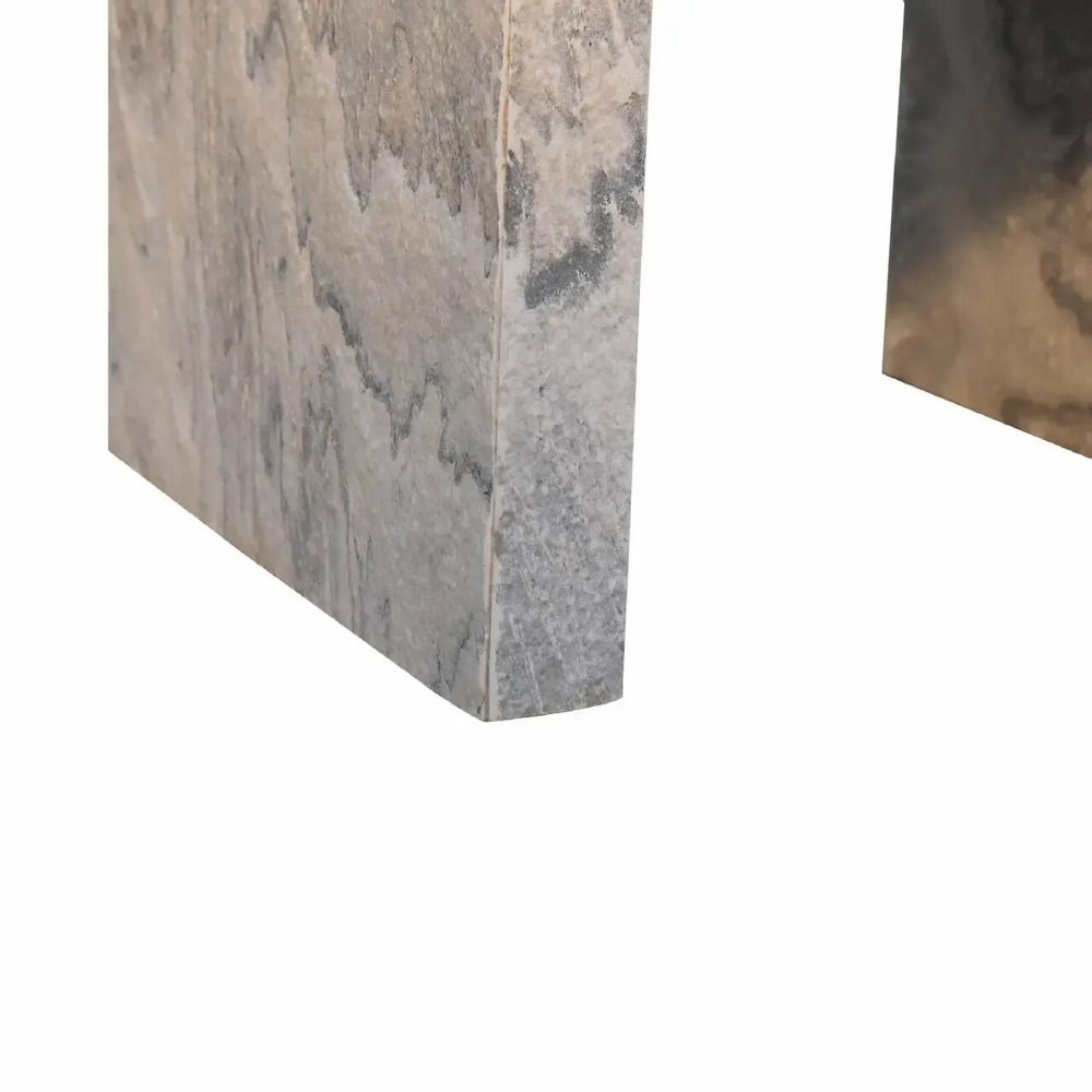 Night tables - Artisan Furniture Solid Wood Nouveau Nightstand, 1 Drawer, Laminated Marble Effect-White - ARTISAN FURNITURE