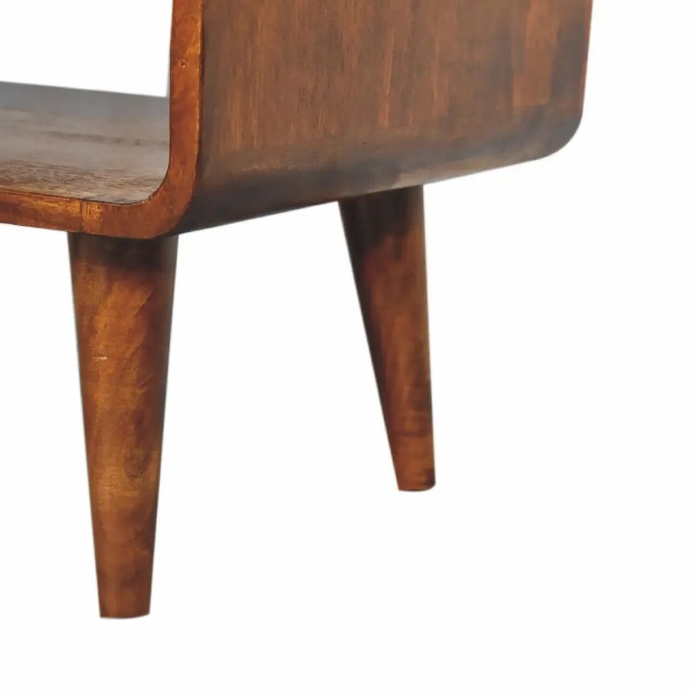 TV stands - Artisan Furniture Solid Wood Open Chestnut Media Unit, Open Slot, Dark Brown - ARTISAN FURNITURE