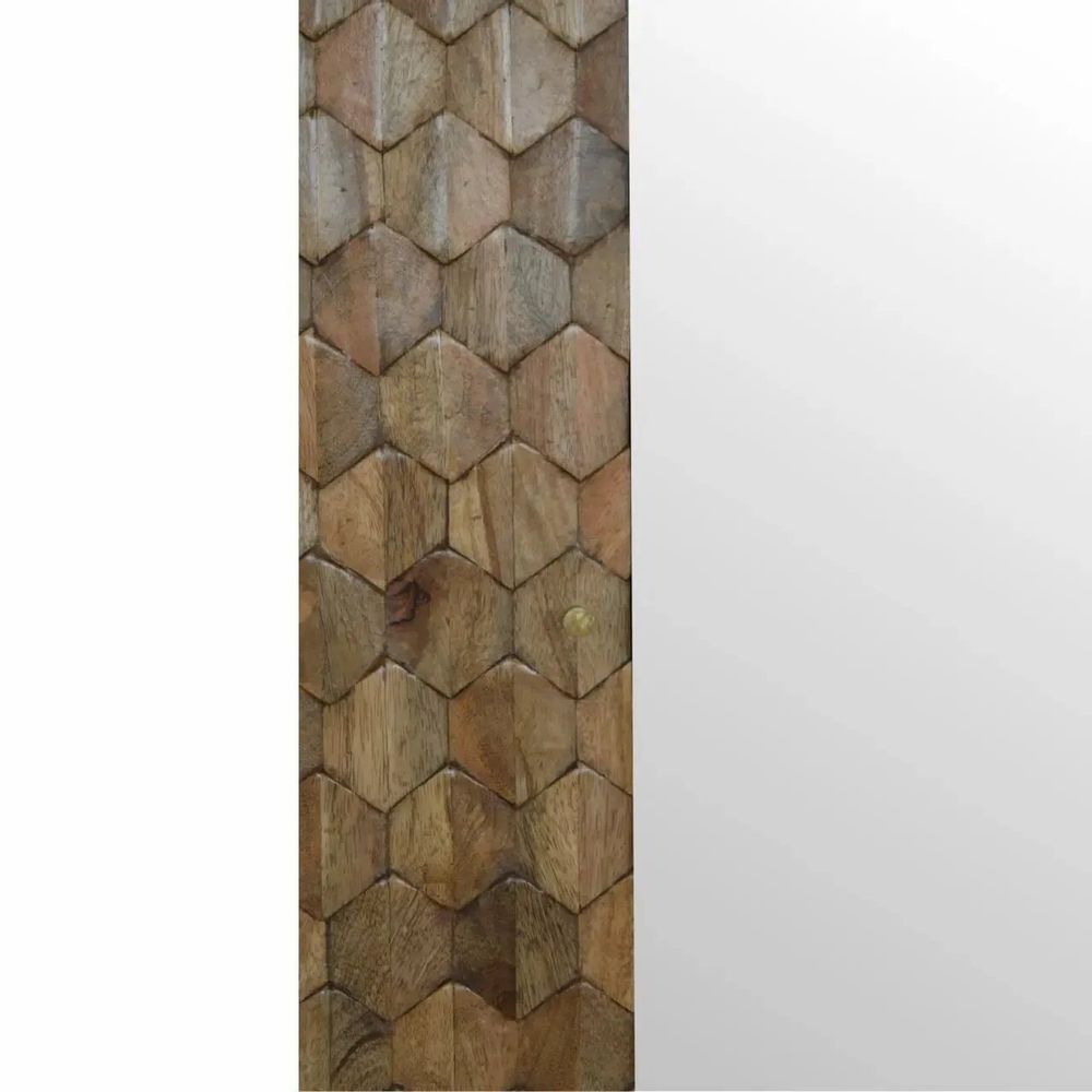 Buffets - Artisan Furniture en bois massif Pineapple Carved Miroir Armoire, Beige - ARTISAN FURNITURE