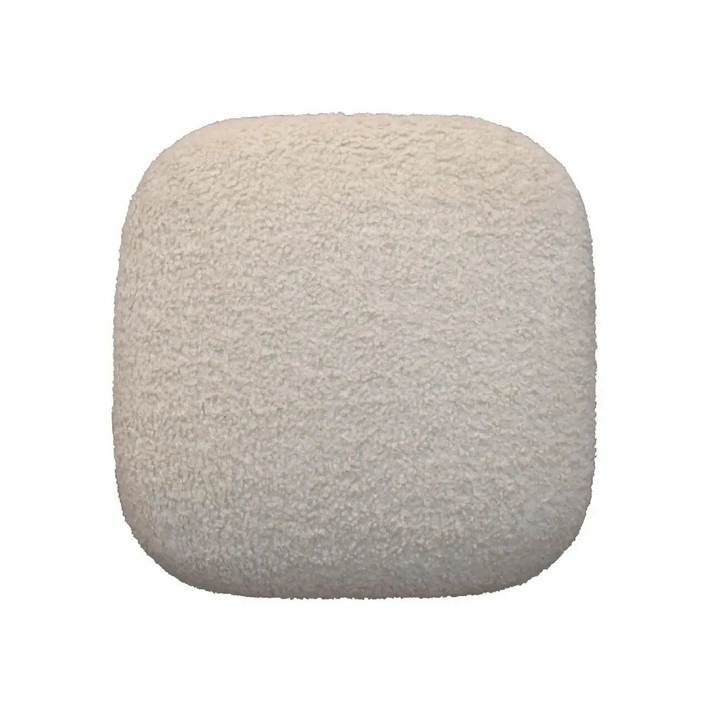 Poufs - Artisan Furniture en bois massif Rembourré Boucle Cream Square Repose-pieds, Marron et Cream - ARTISAN FURNITURE
