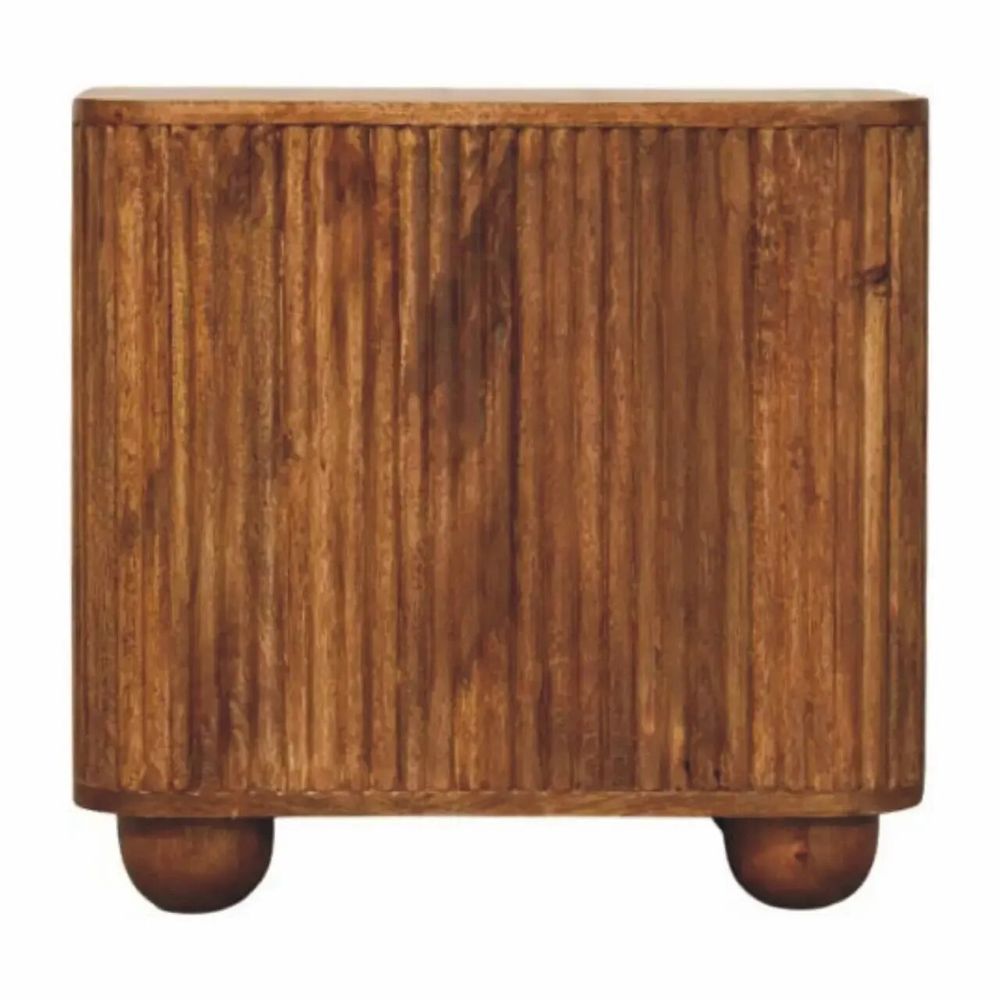 Buffets - Artisan Furniture en bois massif Solis Fluted Mini Buffet, 2 Portes, 2 Étagères, Marron - ARTISAN FURNITURE