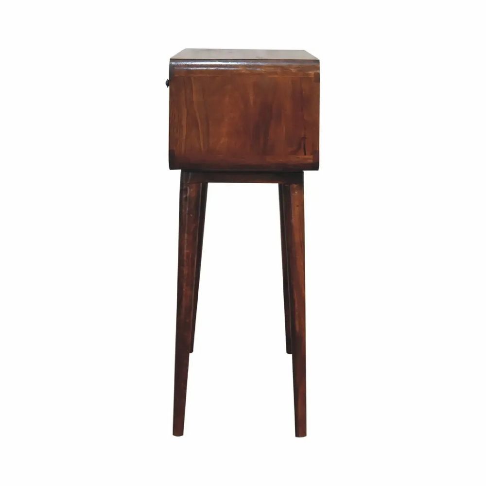 Consoles - Artisan Furniture en bois massif Sonata Commodenut Console, 2 Tiroirs et Niche ouverte, Marron Foncé - ARTISAN FURNITURE