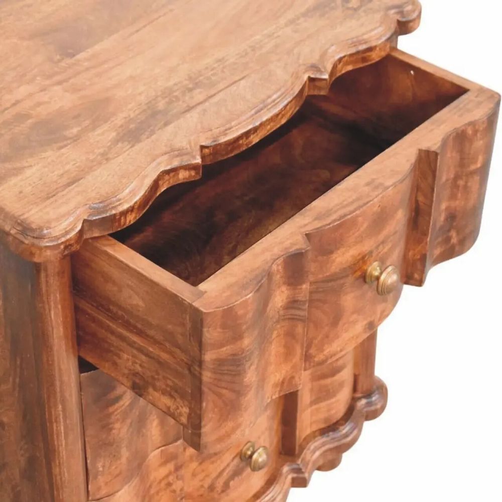 Tables de nuit - Artisan Furniture en bois massif Valence Table de chevet, 3 Tiroirs, Marron - ARTISAN FURNITURE