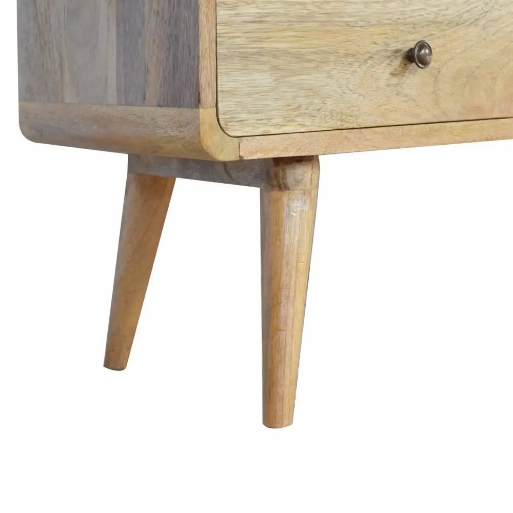 Meubles TV - Artisan Furniture Meuble TV Courbe Oak-ish, 2 Tiroirs et Fente Ouverte, Beige - ARTISAN FURNITURE