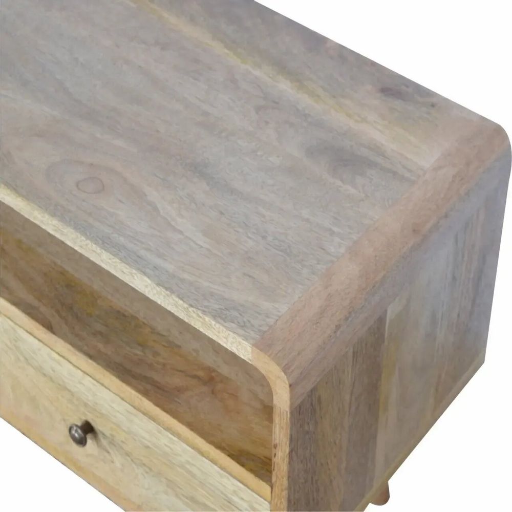 Meubles TV - Artisan Furniture Meuble TV Courbe Oak-ish, 2 Tiroirs et Fente Ouverte, Beige - ARTISAN FURNITURE