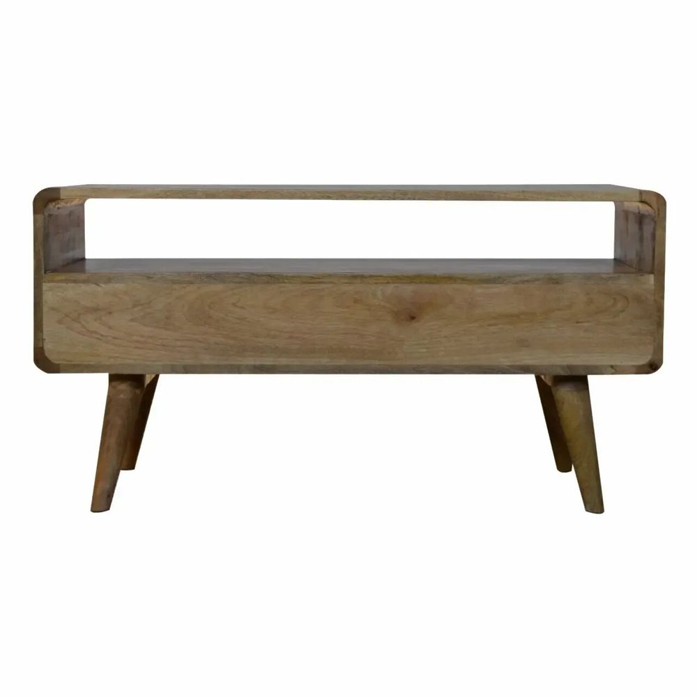 Meubles TV - Artisan Furniture Meuble TV Courbe Oak-ish, 2 Tiroirs et Fente Ouverte, Beige - ARTISAN FURNITURE