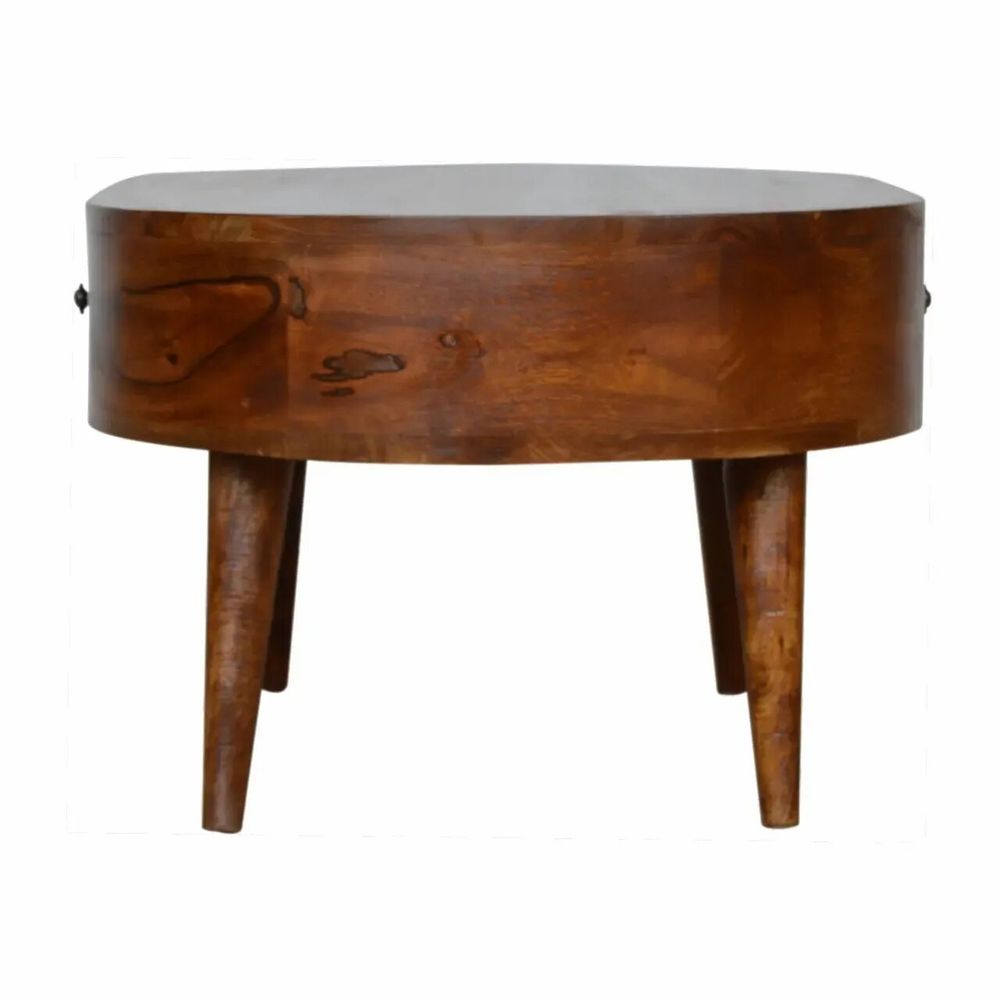Tables basses - Artisan Furniture Table Basse Arrondie en Châtaignier, 2 Tiroirs, Marron Foncé - ARTISAN FURNITURE