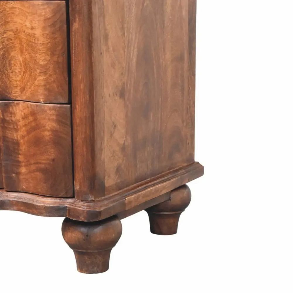 Night tables - Artisan Furniture Solid Wood 2-Drawer Nightstand with Open Shelf, Brown - ARTISAN FURNITURE