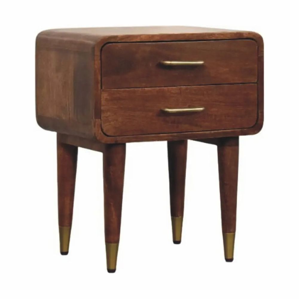 Night tables - Artisan Furniture Solid Wood Astor 2-Drawer Nightstand, Brown - ARTISAN FURNITURE
