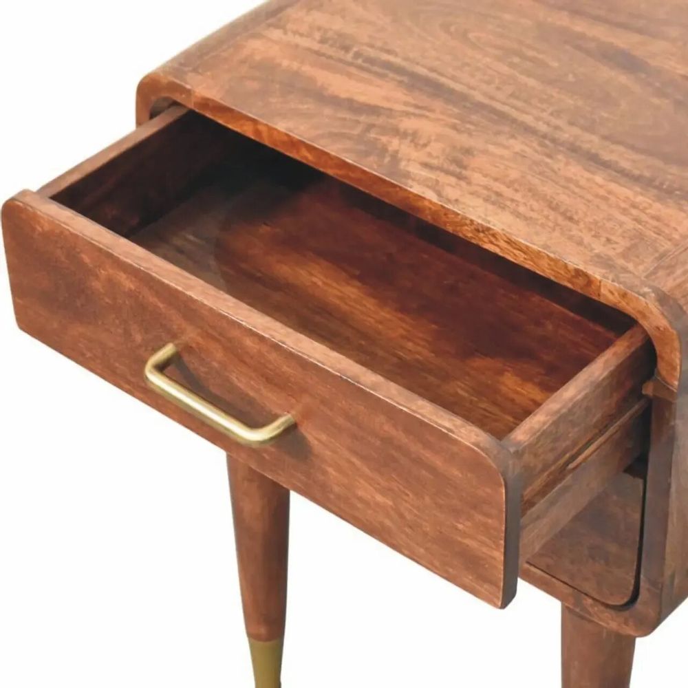 Night tables - Artisan Furniture Solid Wood Astor 2-Drawer Nightstand, Brown - ARTISAN FURNITURE
