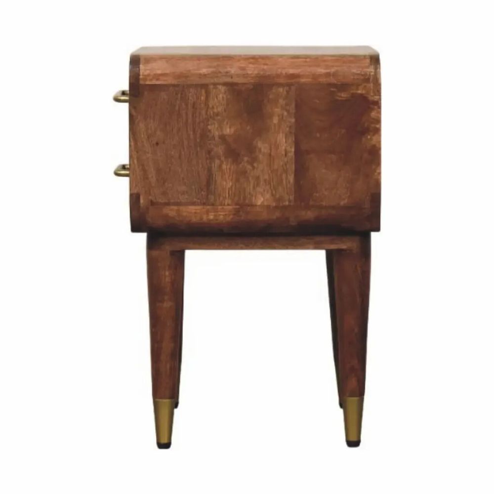 Night tables - Artisan Furniture Solid Wood Astor 2-Drawer Nightstand, Brown - ARTISAN FURNITURE