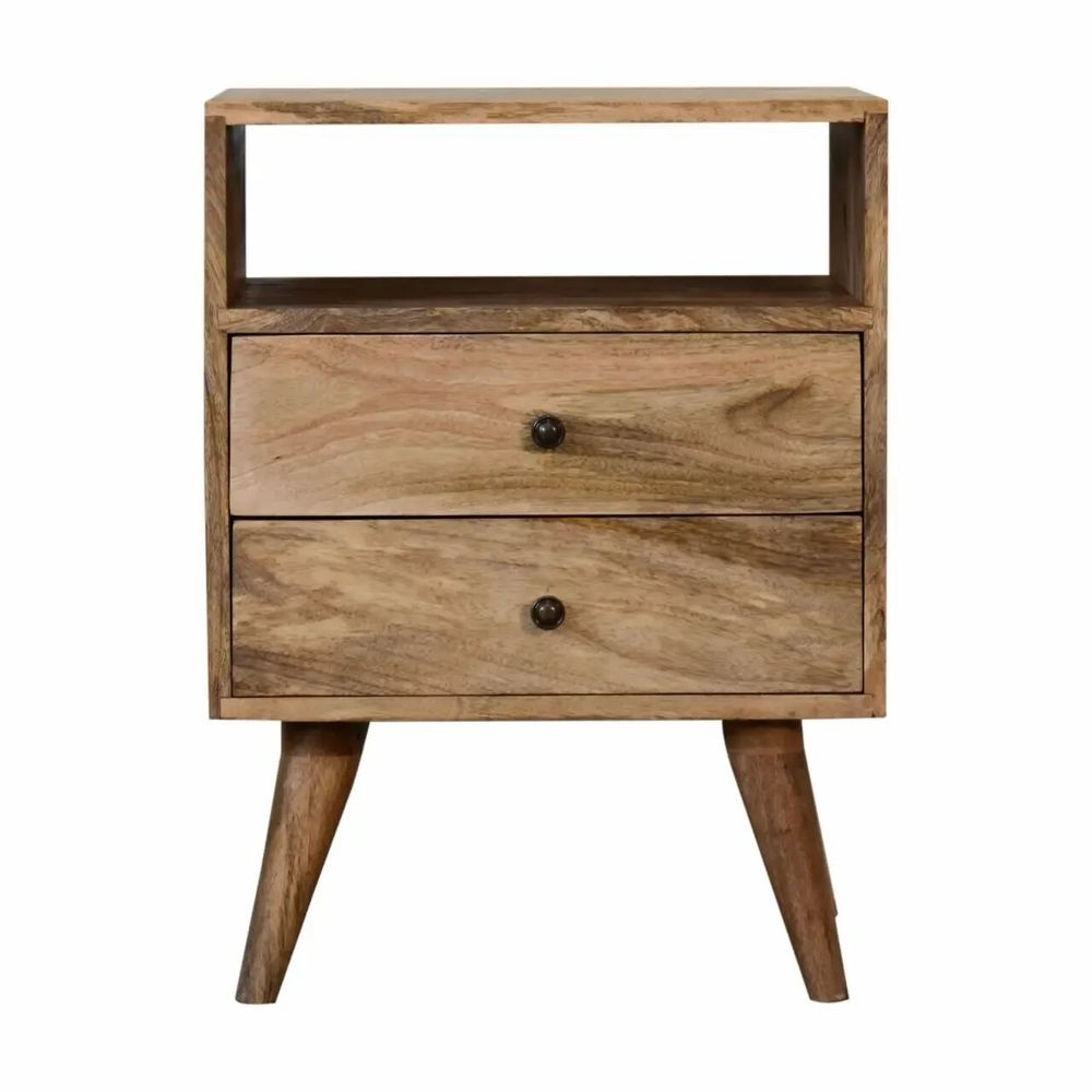 Tables de nuit - Artisan Furniture Table de Nuit Classique Oak-ish, 2 Tiroirs, 1 Fente Ouverte, Marron - ARTISAN FURNITURE