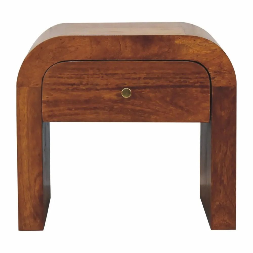 Chiffonniers - Artisan Furniture Table de Nuit Darcy Arrondie, 3 Tiroirs, Marron Foncé - ARTISAN FURNITURE
