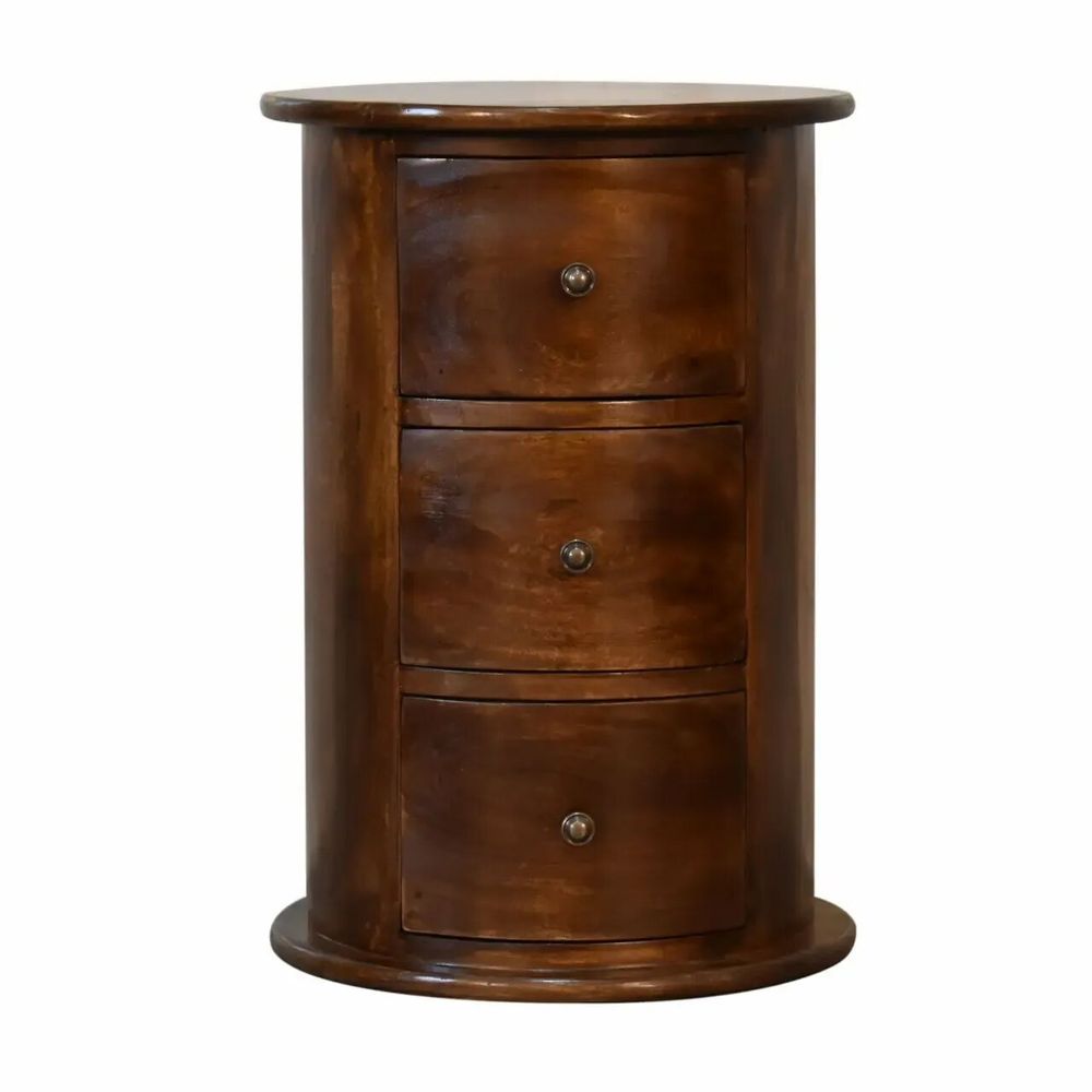 Night tables - Artisan Furniture Solid Wood Darcy Chestnut Nightstand, 1 Drawer, Dark Brown - ARTISAN FURNITURE