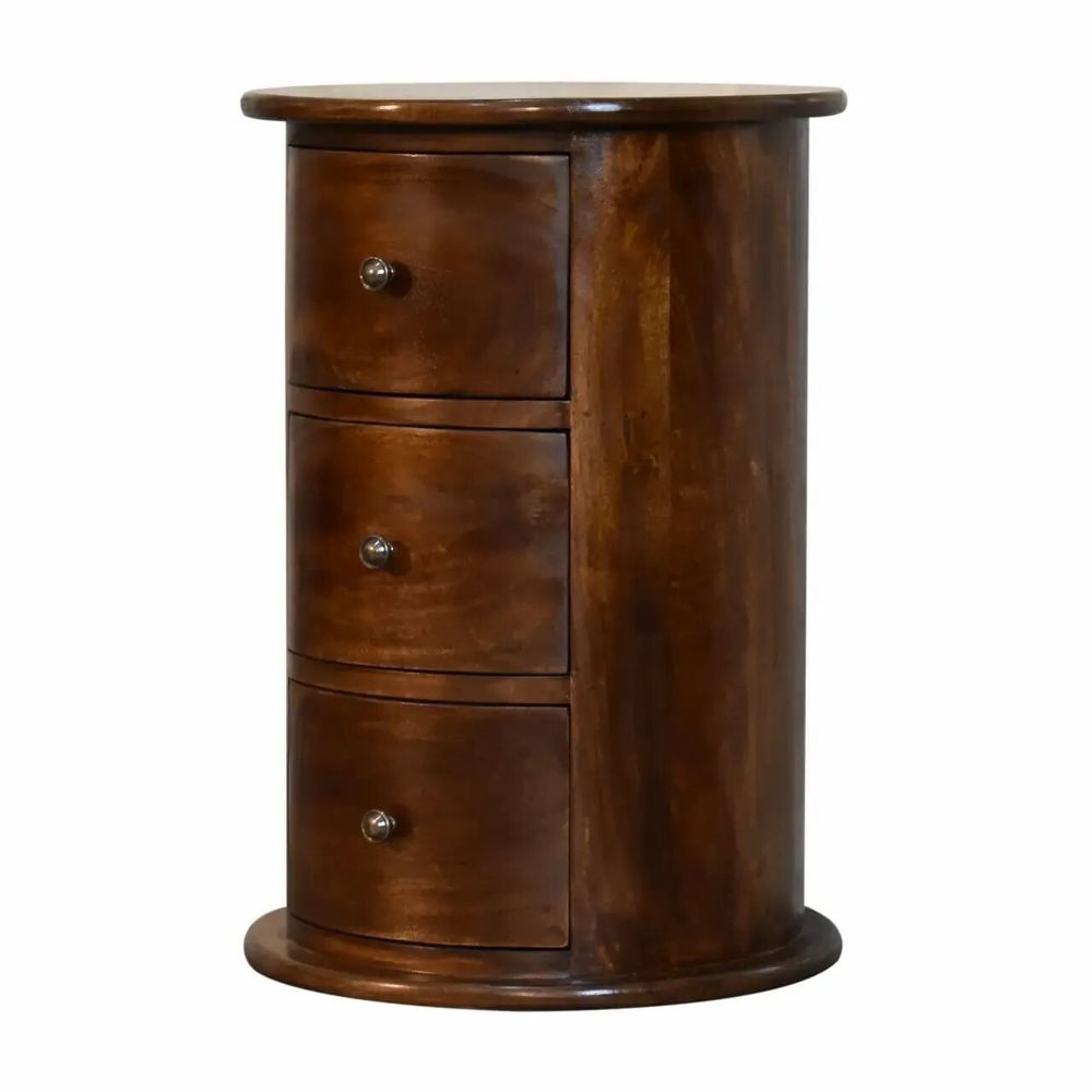 Night tables - Artisan Furniture Solid Wood Darcy Chestnut Nightstand, 1 Drawer, Dark Brown - ARTISAN FURNITURE
