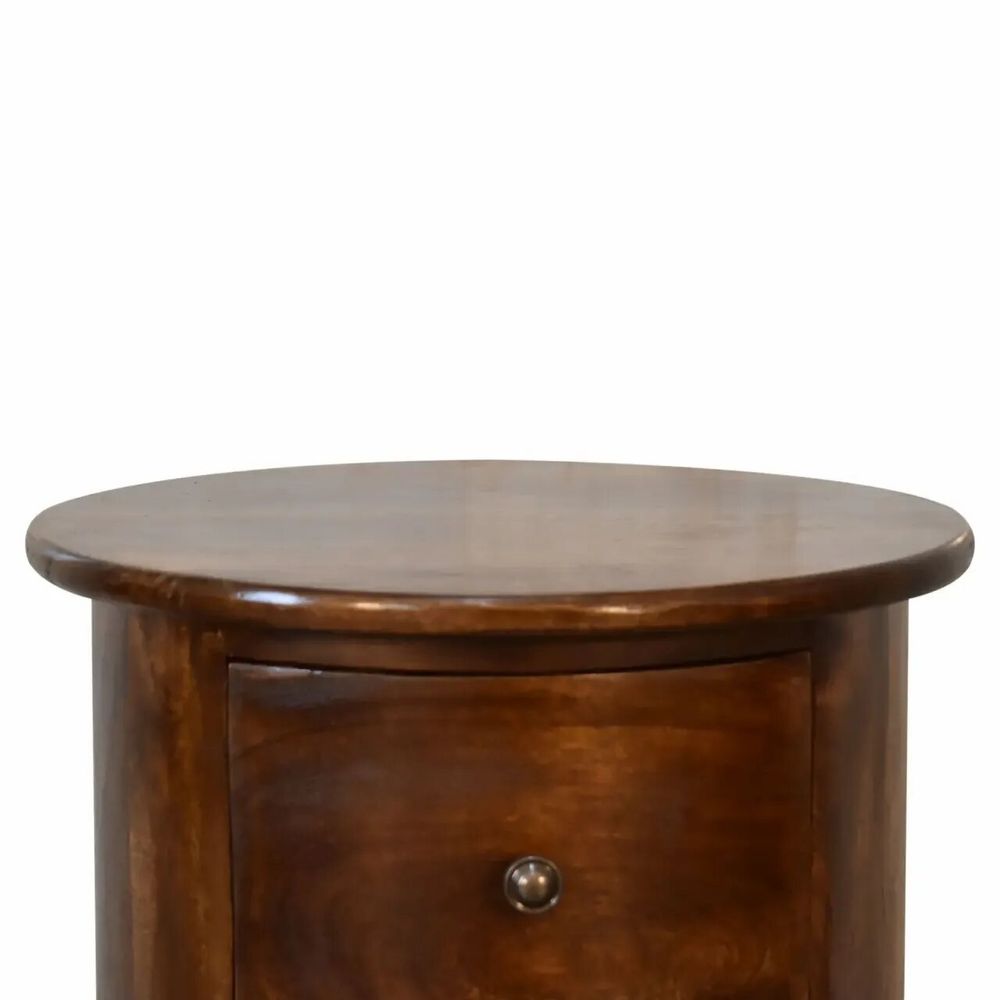 Night tables - Artisan Furniture Solid Wood Darcy Chestnut Nightstand, 1 Drawer, Dark Brown - ARTISAN FURNITURE