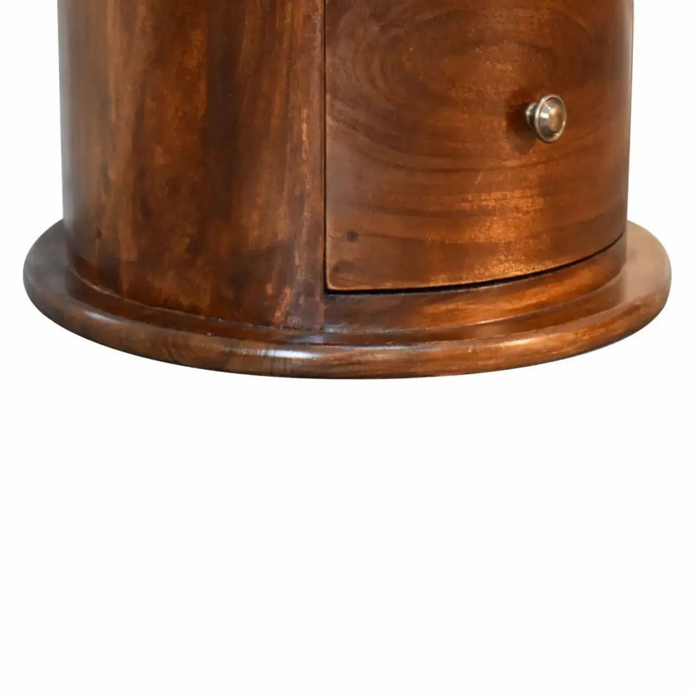 Night tables - Artisan Furniture Solid Wood Darcy Chestnut Nightstand, 1 Drawer, Dark Brown - ARTISAN FURNITURE