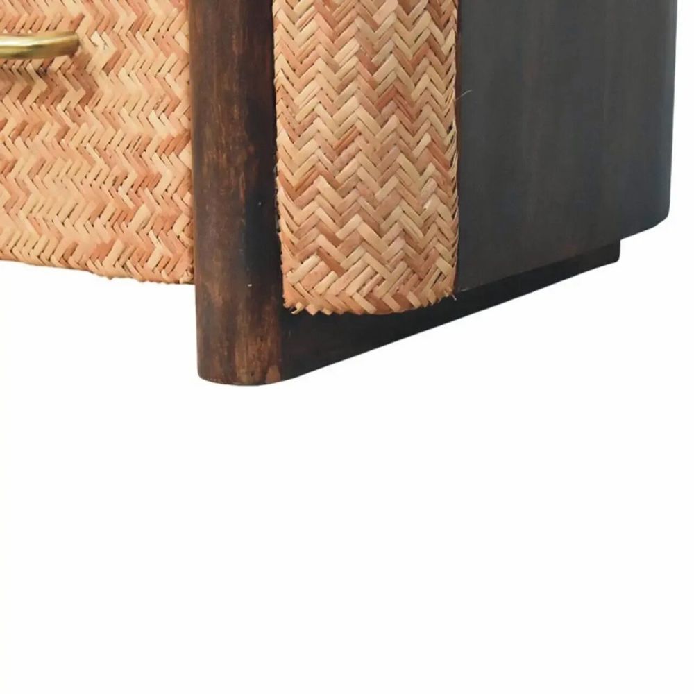 Night tables - Artisan Furniture Solid Wood Havana Canefront Drawers, 2 Drawers, Dark Brown - ARTISAN FURNITURE