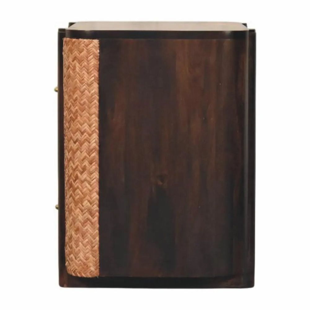 Night tables - Artisan Furniture Solid Wood Havana Canefront Drawers, 2 Drawers, Dark Brown - ARTISAN FURNITURE