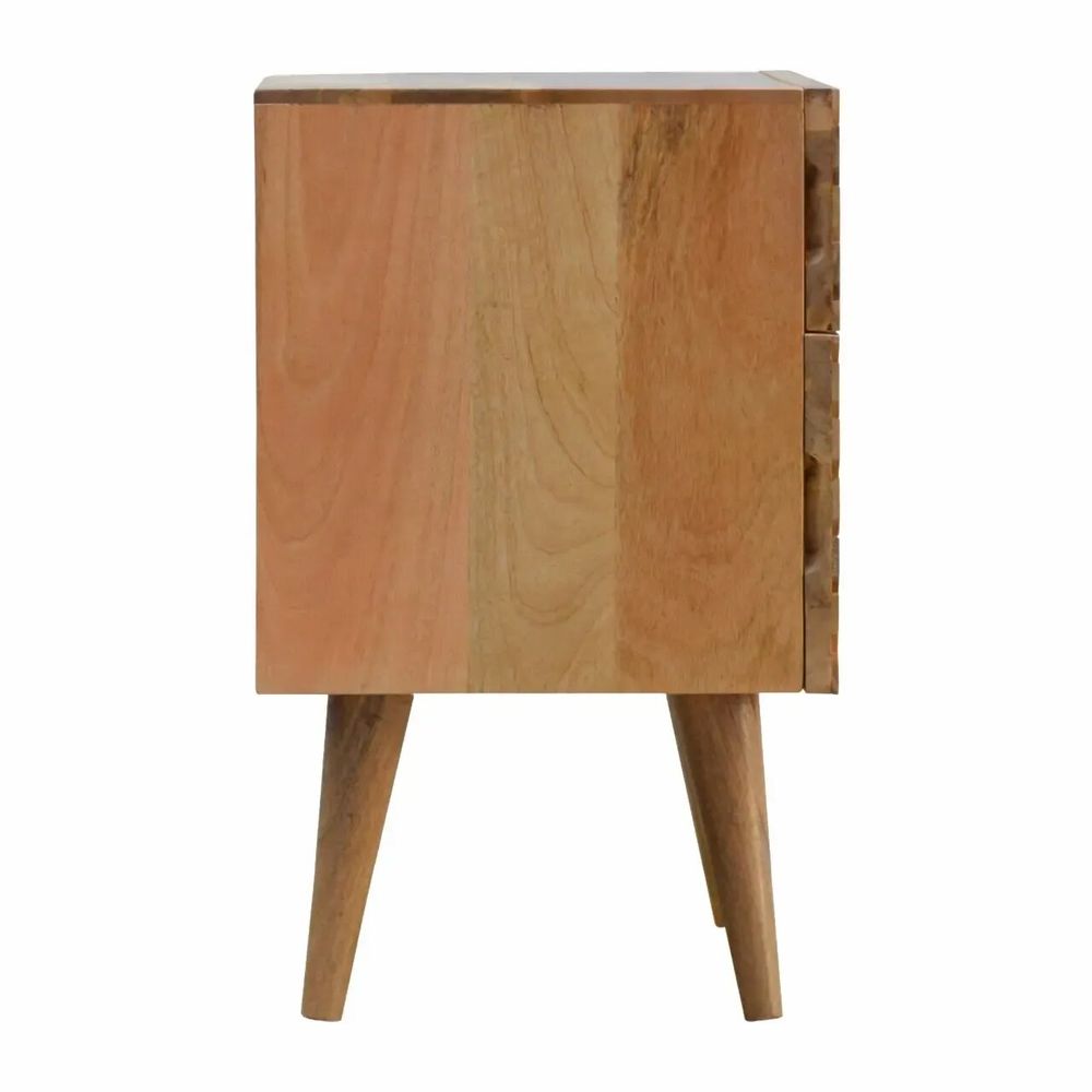Night tables - Artisan Furniture Solid Wood Lille 2 Drawer Oak-ish Nightstand, Brown - ARTISAN FURNITURE