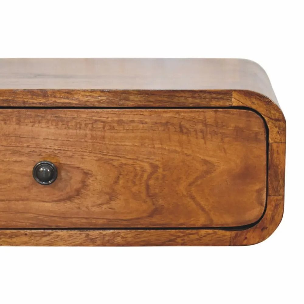 Night tables - Artisan Furniture Solid Wood Avora Wall-Mounted Chestnut 1 Drawer Nightstand, Dark Brown - ARTISAN FURNITURE