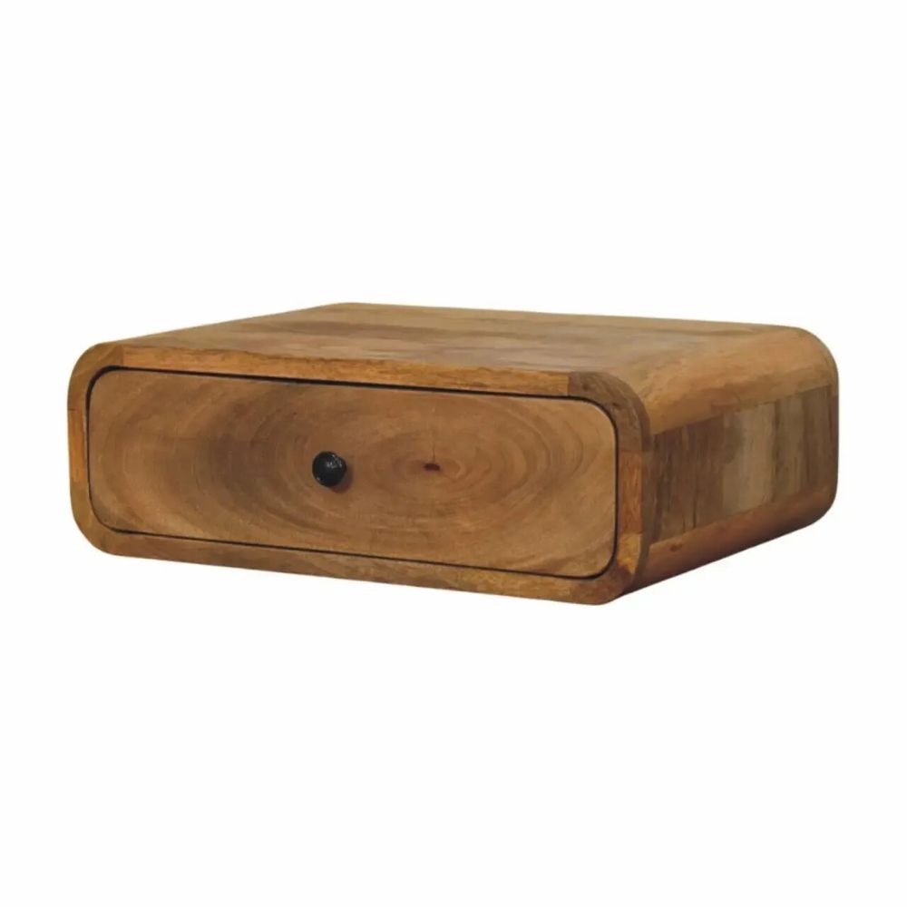 Night tables - Artisan Furniture Solid Wood Avora Wall-Mounted Oak-ish 1 Drawer Nightstand, Brown - ARTISAN FURNITURE