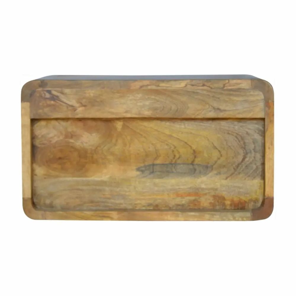 Night tables - Artisan Furniture Solid Wood Floating Curve Open Slot Nightstand, 1 Drawer and Open Shelf, Beige - ARTISAN FURNITURE