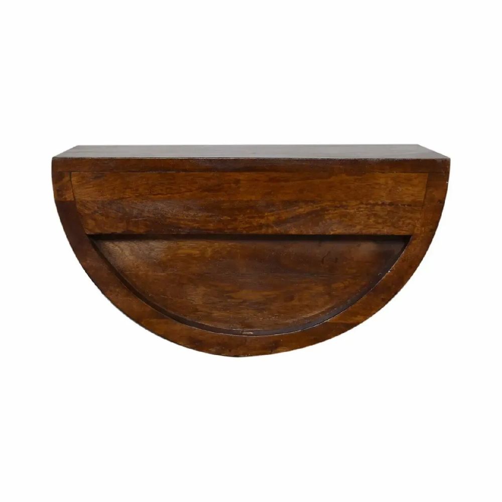 Tables de nuit - Artisan Furniture Table de Nuit Murale Croissant en Châtaignier, 1 Tiroir, Marron - ARTISAN FURNITURE