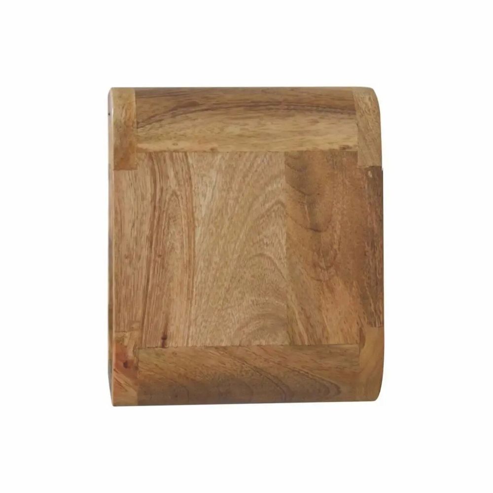 Night tables - Artisan Furniture Solid Wood Extra Mini Wall Mounted Curved Oak-ish Nightstand with Open Slot, 1 Drawer, Brown - ARTISAN FURNITURE