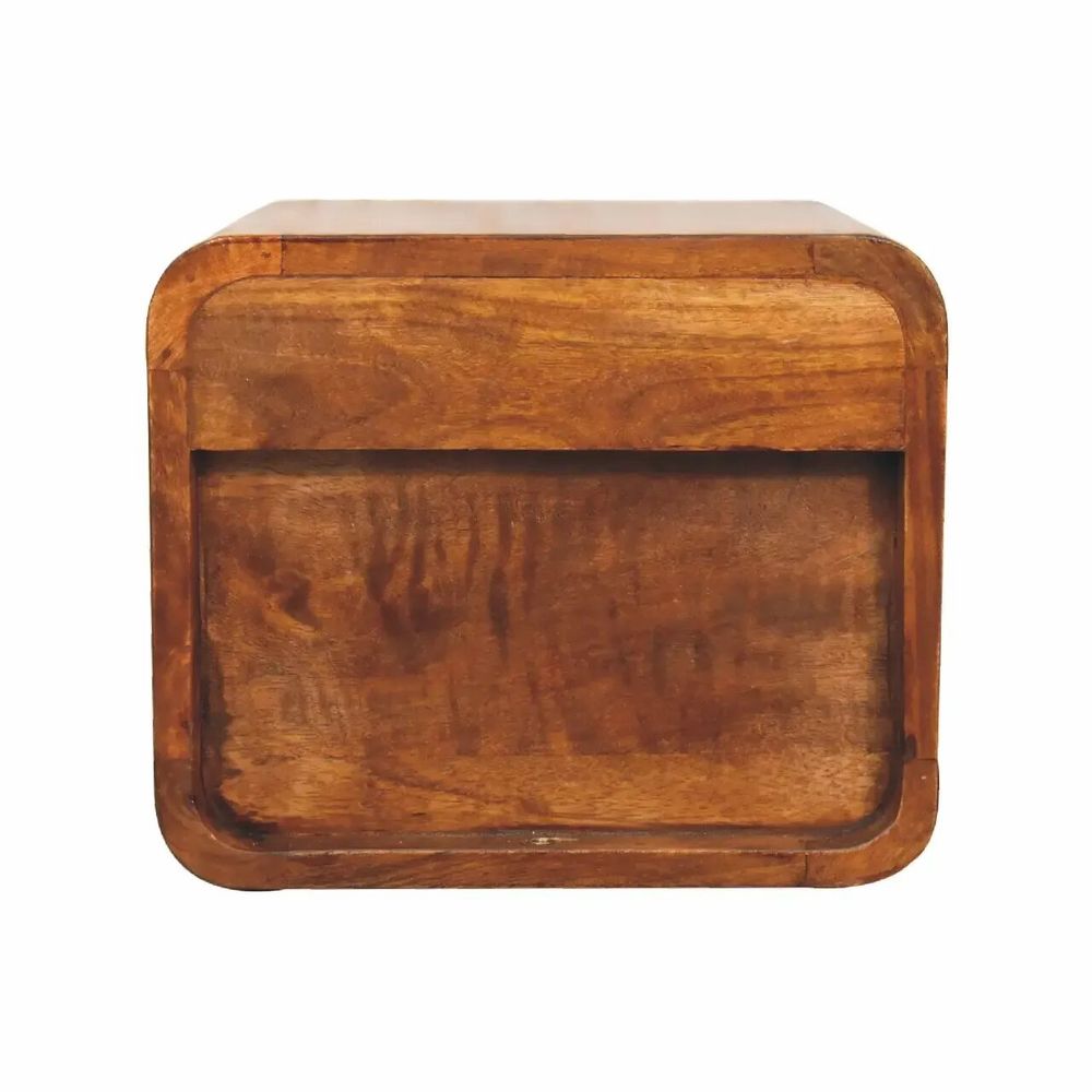 Night tables - Artisan Furniture Solid Wood Floating Mini Chestnut Nightstand, 2 Drawers, Dark Brown - ARTISAN FURNITURE