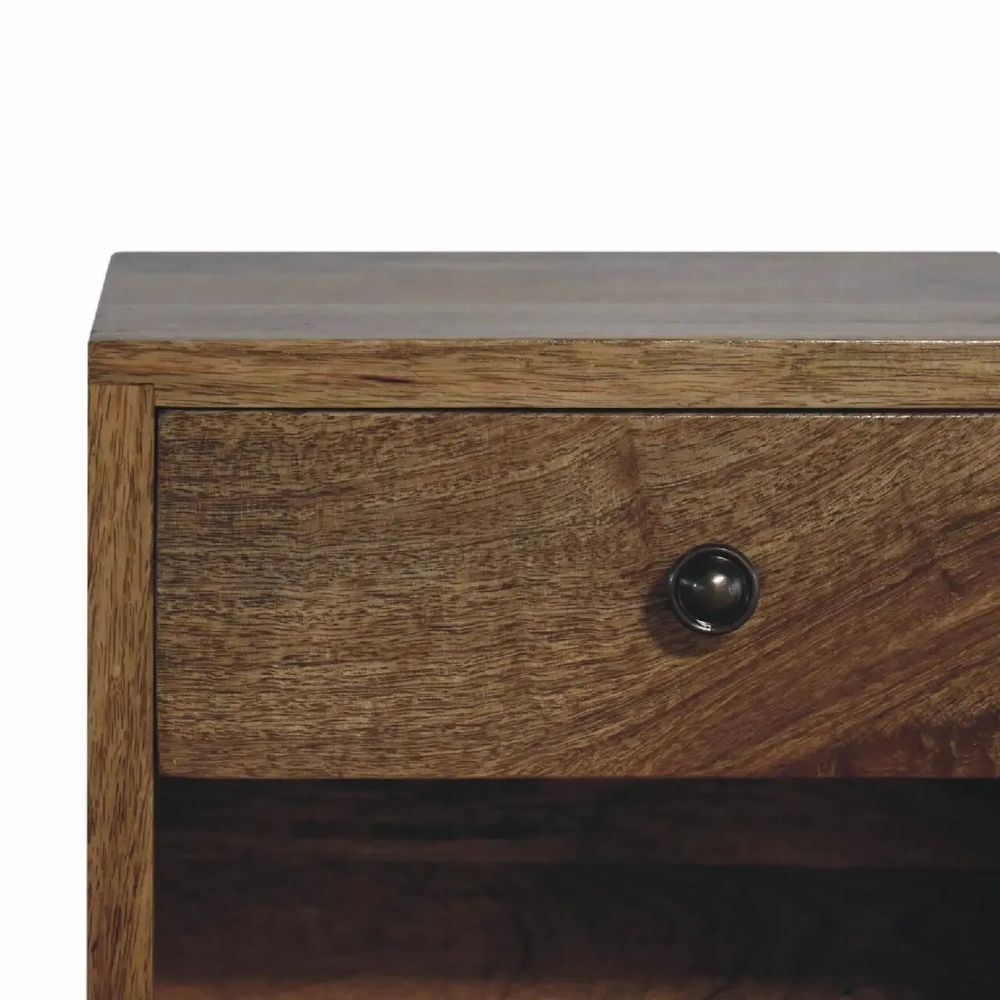 Night tables - Artisan Furniture Solid Wood Floating Mini Classic Nightstand, 1 Drawer and 1 Shelf, Brown - ARTISAN FURNITURE